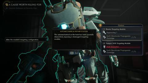 How to use the Automechanical Targeting Module in The Outer Worlds 2
