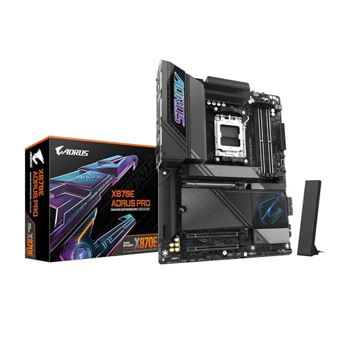 Gigabyte X870e Aorus Pro Amd Am5 Lga 1718 Motherboard, Atx, Ddr5, 4x M.2, Pcie 5.0, Usb4, Wifi7, 2.5gbe Lan, Ez-Latch, 5-Year Warranty