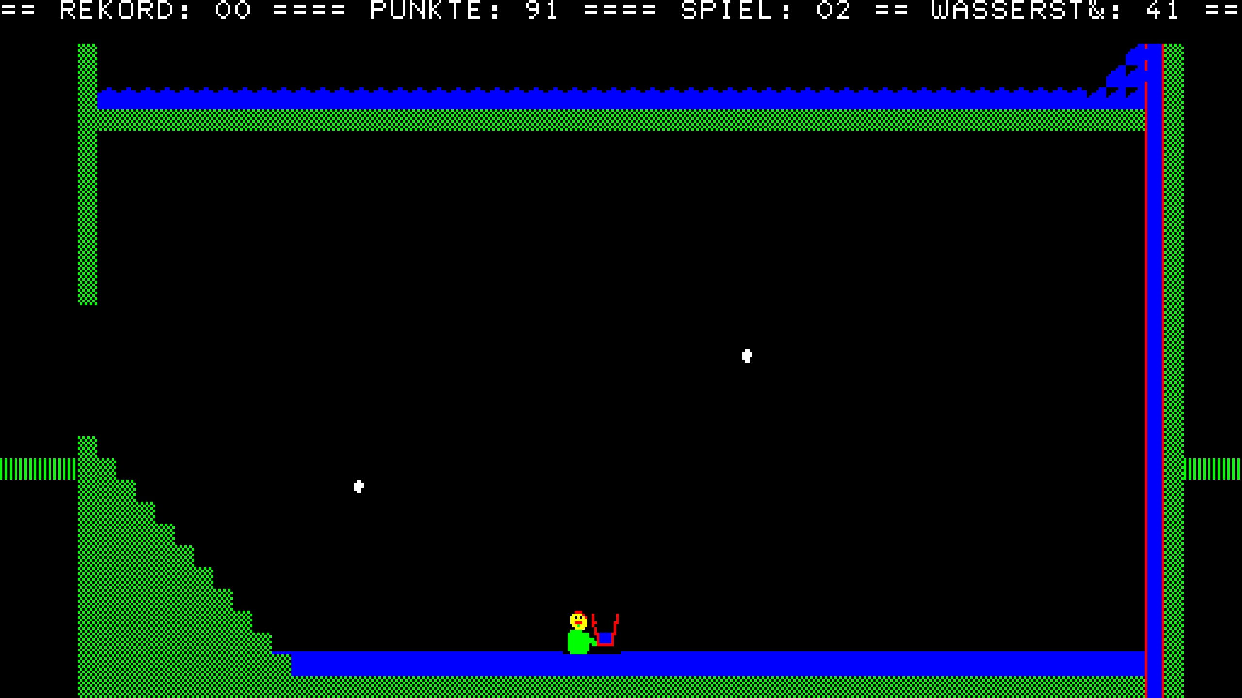 Water Pipe Burst - a 2D game where a man tries to catch water in a bucket.