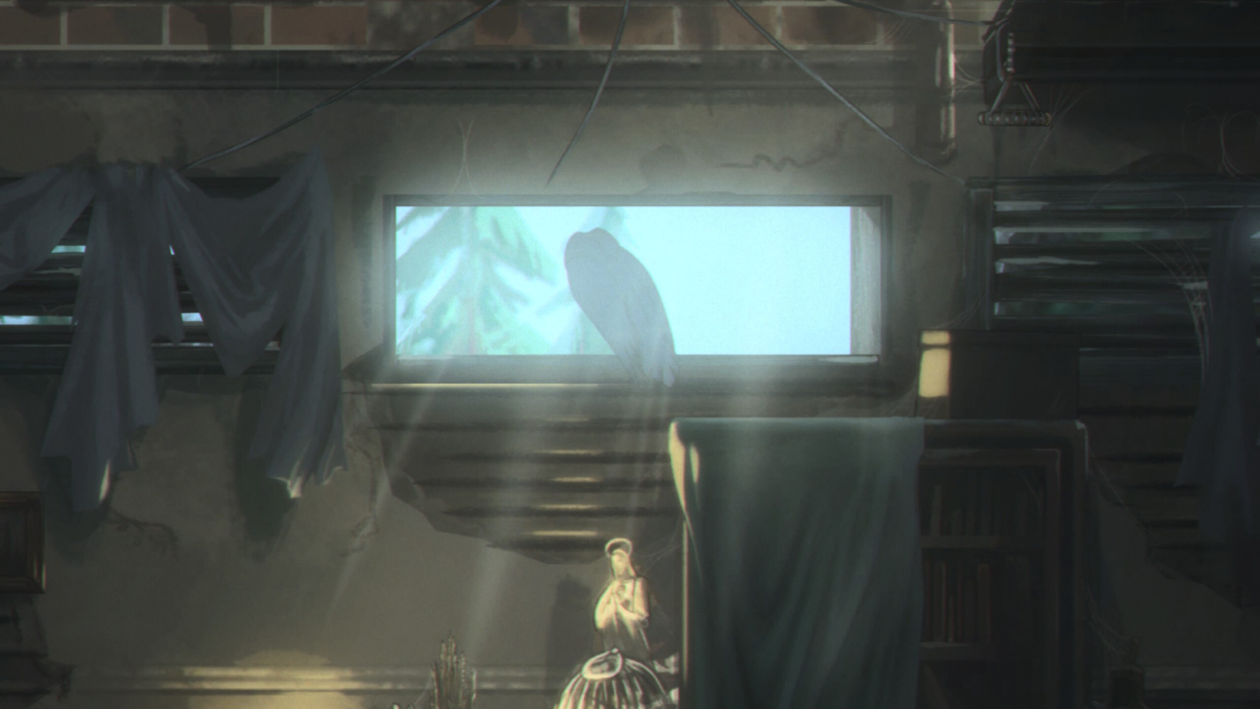 An owl sat in a window