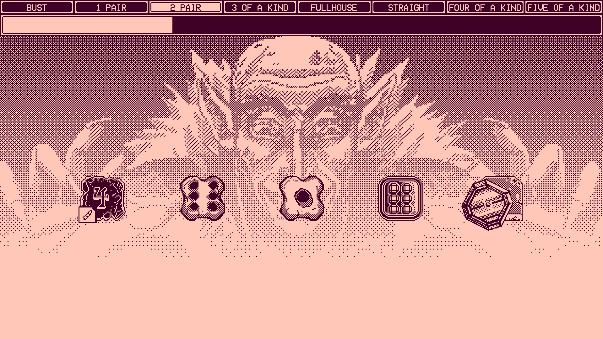 Rolling the dice in Dead Finger Dice.