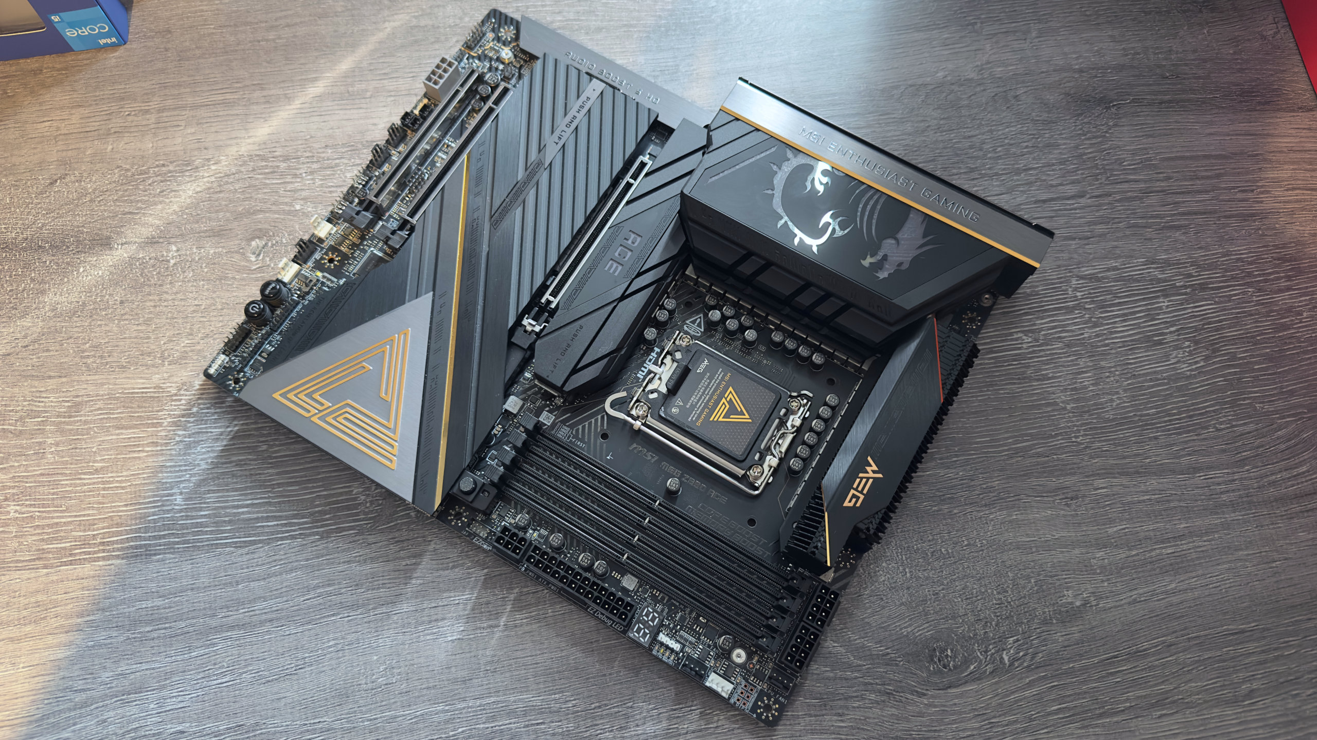 A photo of the MSI MEG Z890 Ace motherboard.