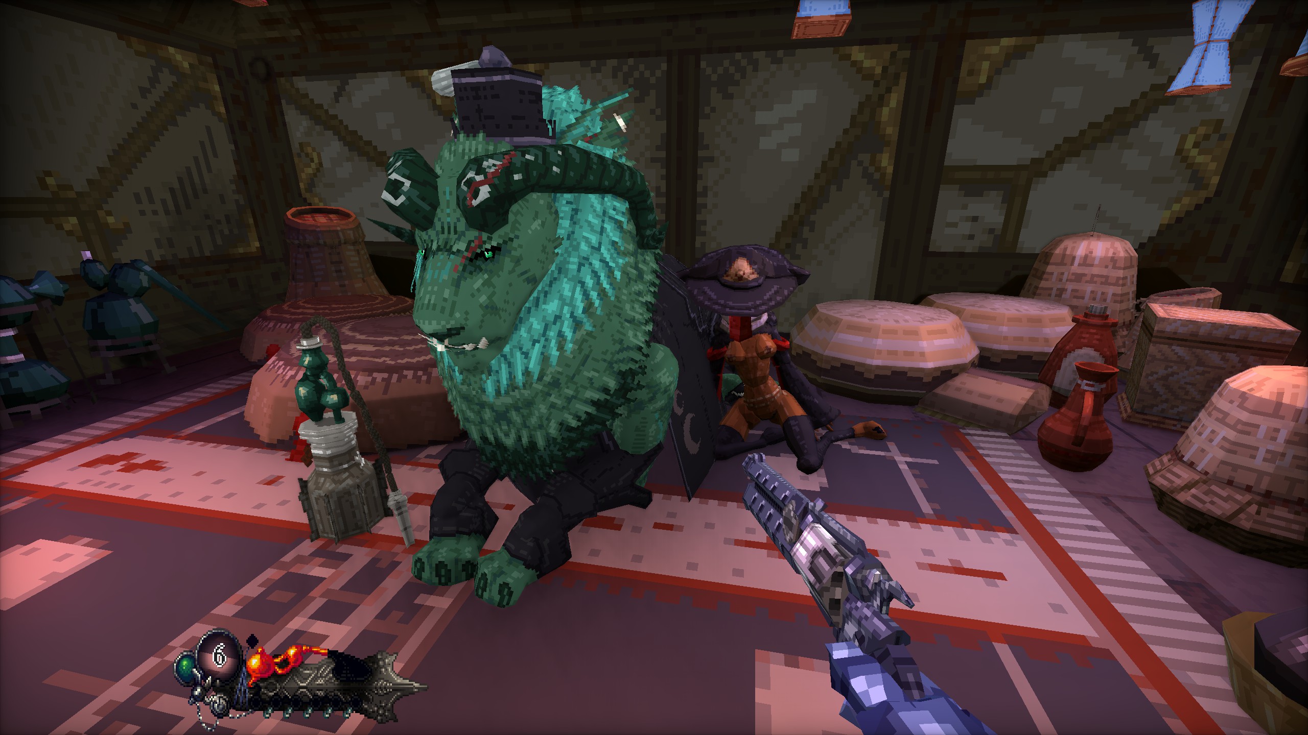 Teal lion wearing hat and smoking a hookah in Mohrta.