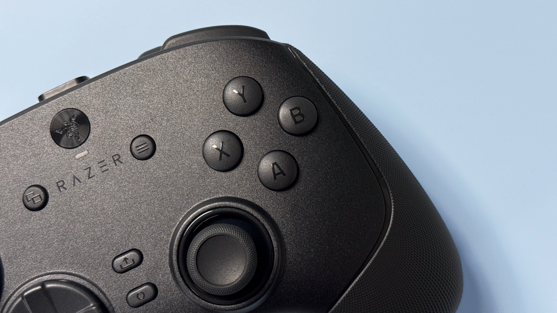 Razer Wolverine V3 Pro 8K Pro controller on a light blue background