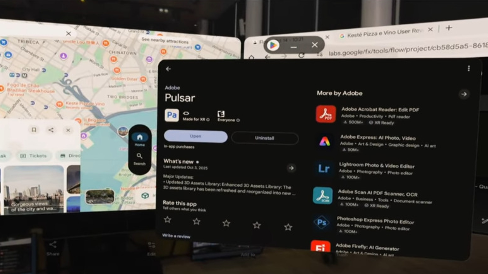 A view of what the world looks like through the Samsung Galaxy XR headset