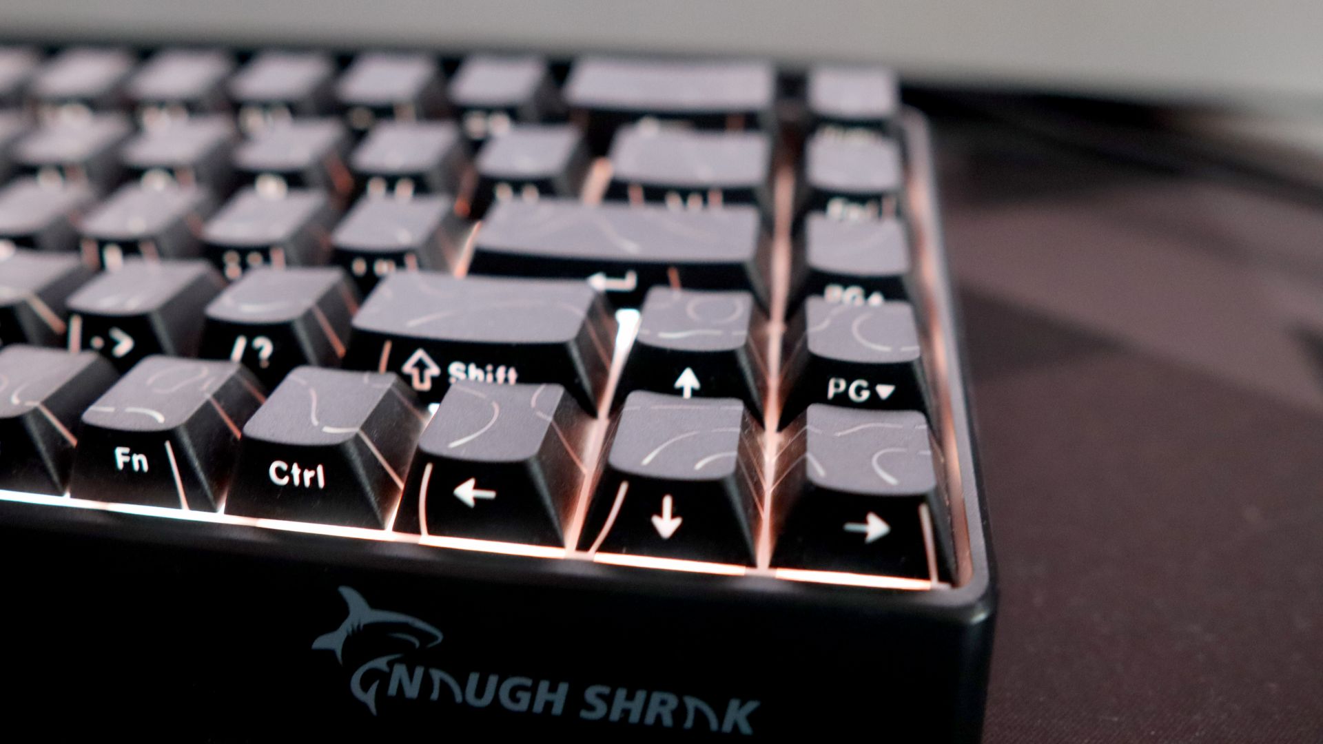 GAMAKAY x NaughShark NS68 gaming keyboard on a desk.