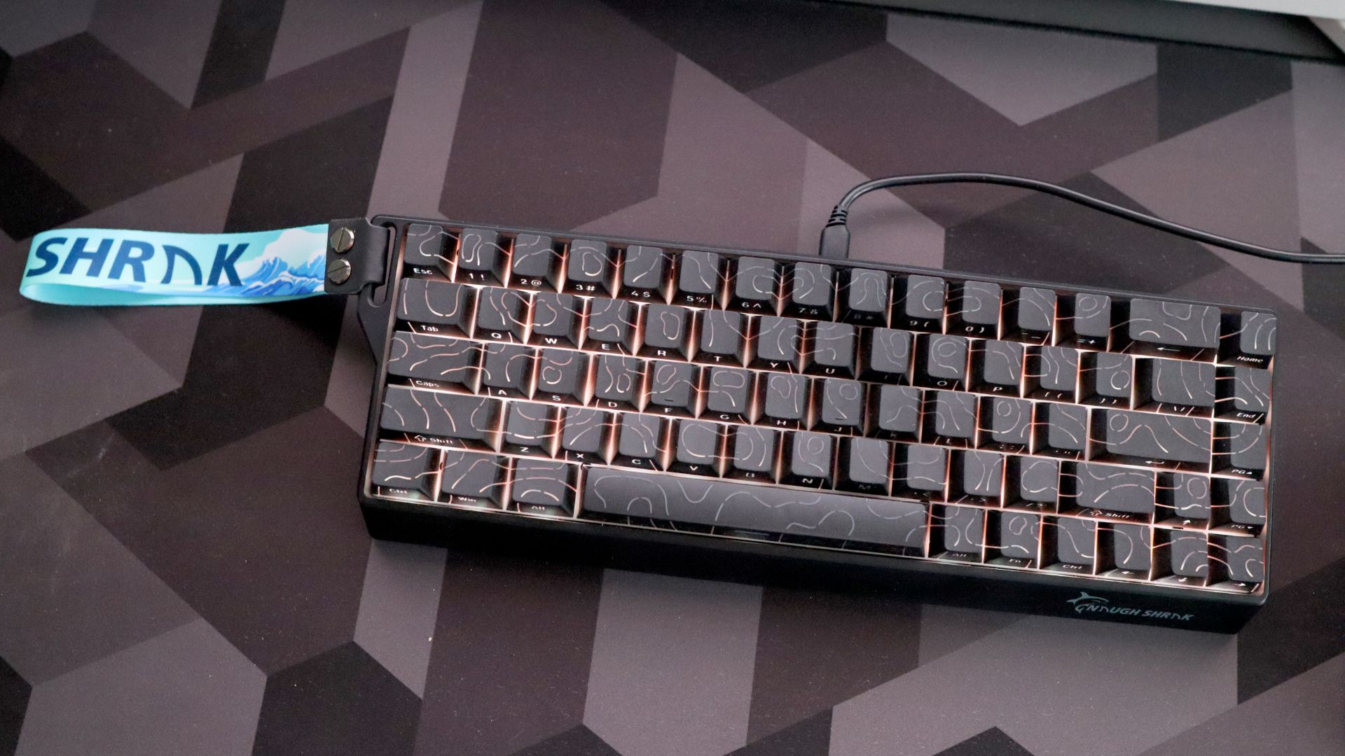 GAMAKAY x NaughShark NS68 gaming keyboard on a desk.