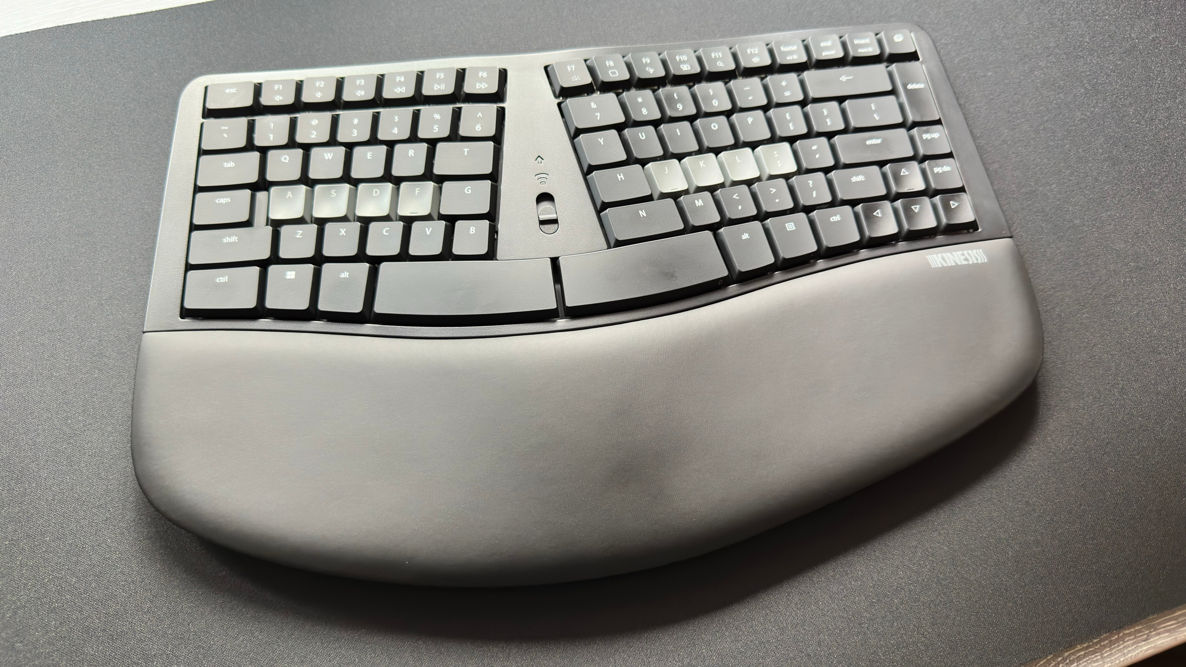 A photo of the Kinesis mWave ergonomic mechanical keyboard