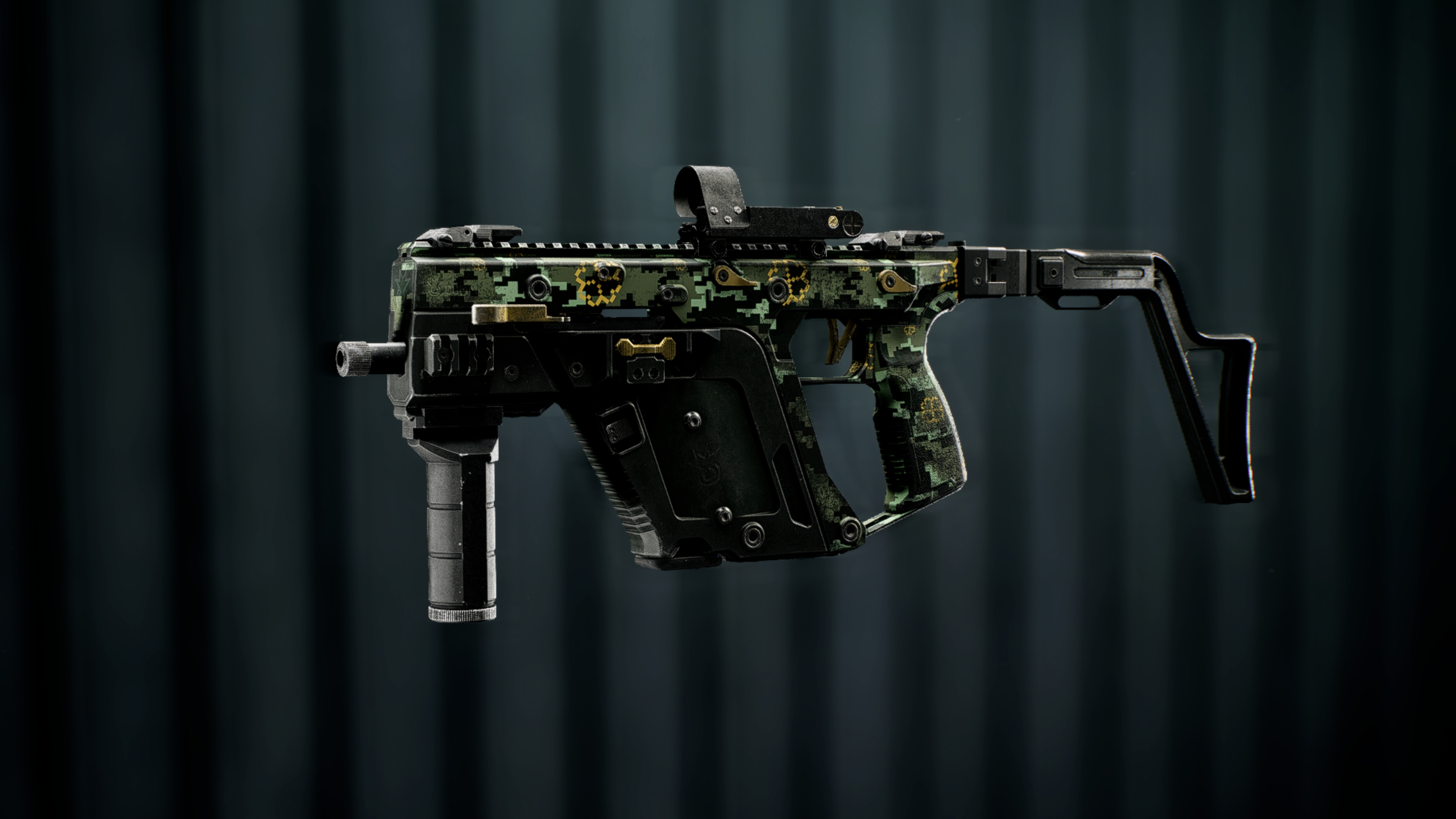 Battlefield Redsec best guns: A side-on view of the KV9 SMG against a dark blue background.