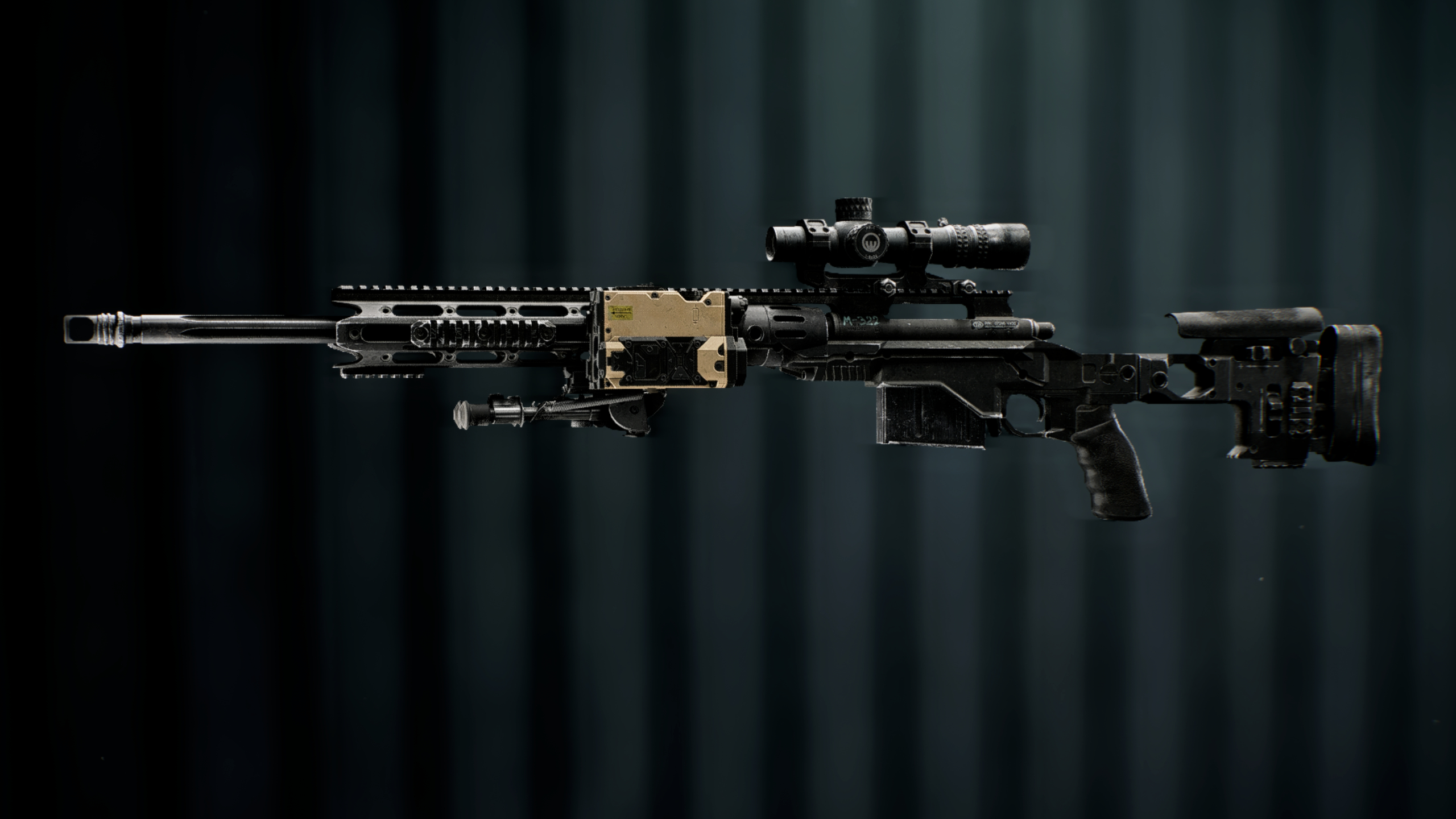 Battlefield Redsec best guns: A side-on view of the M2010 ESR sniper rifle against a dark blue background.