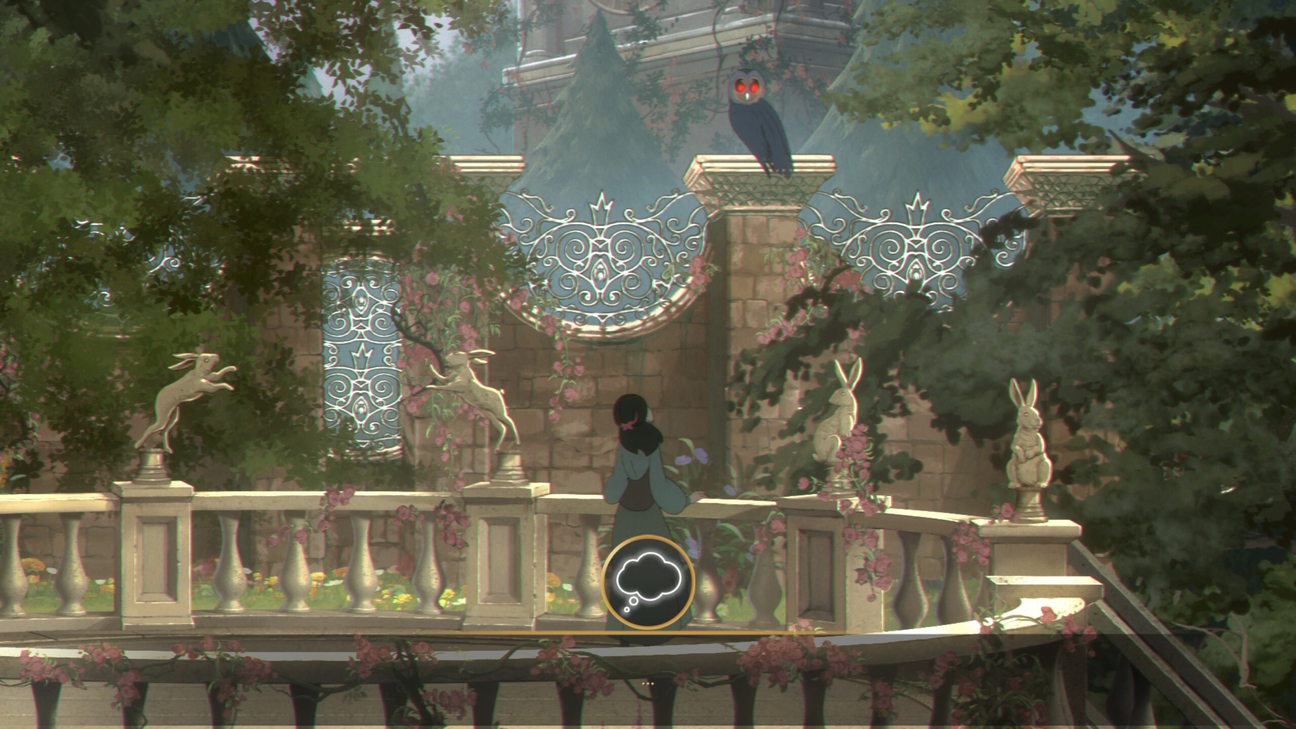 Looking up at an evil owl