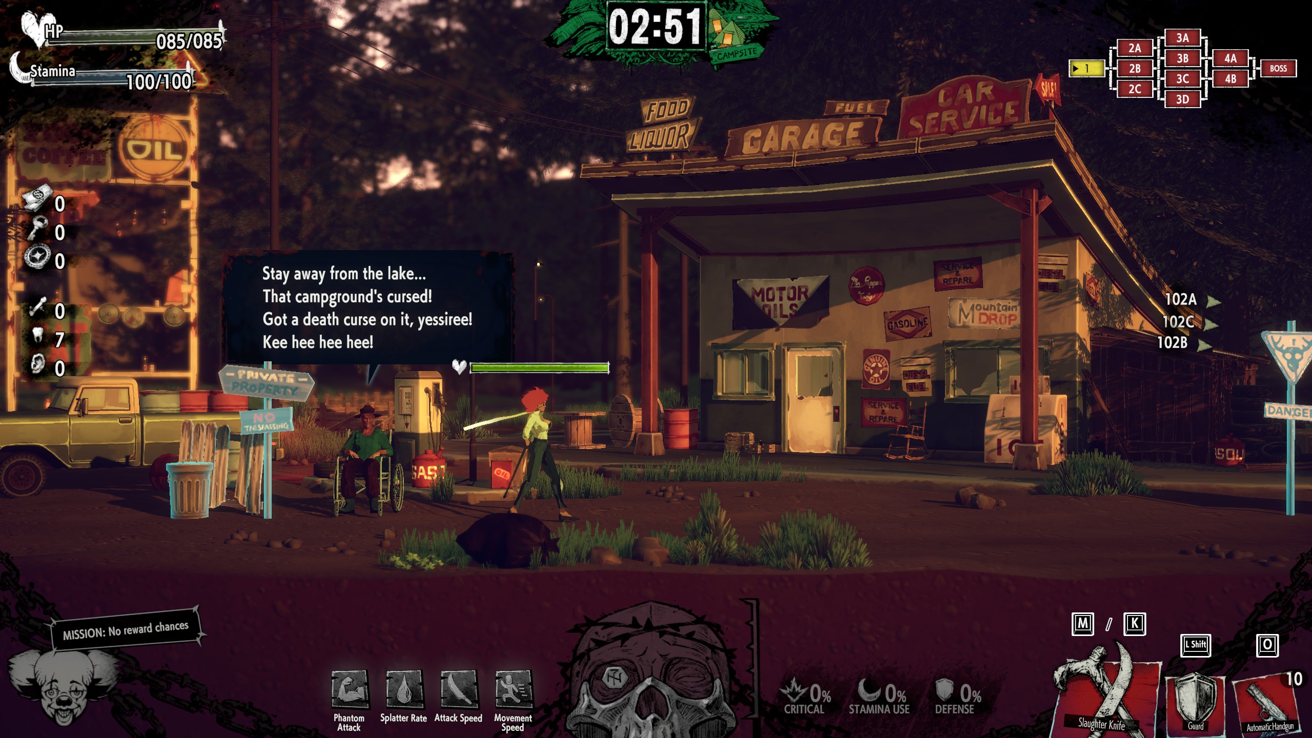 Justine heads into battle.