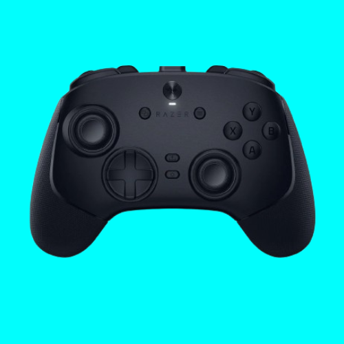 An image of a Razer Wolverine V3 Pro 8K gaming controller against a blue background