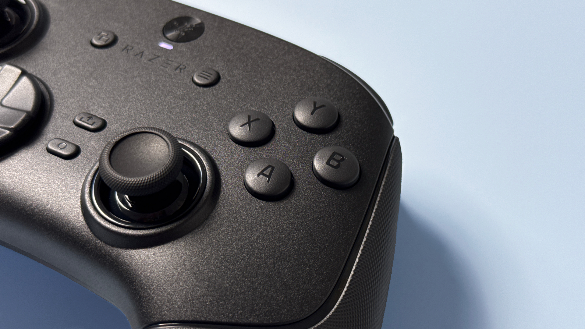 Razer Wolverine V3 Pro 8K Pro controller on a light blue background