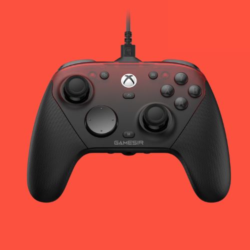 The Gamesir G7 Pro Tri-Mode on a red background