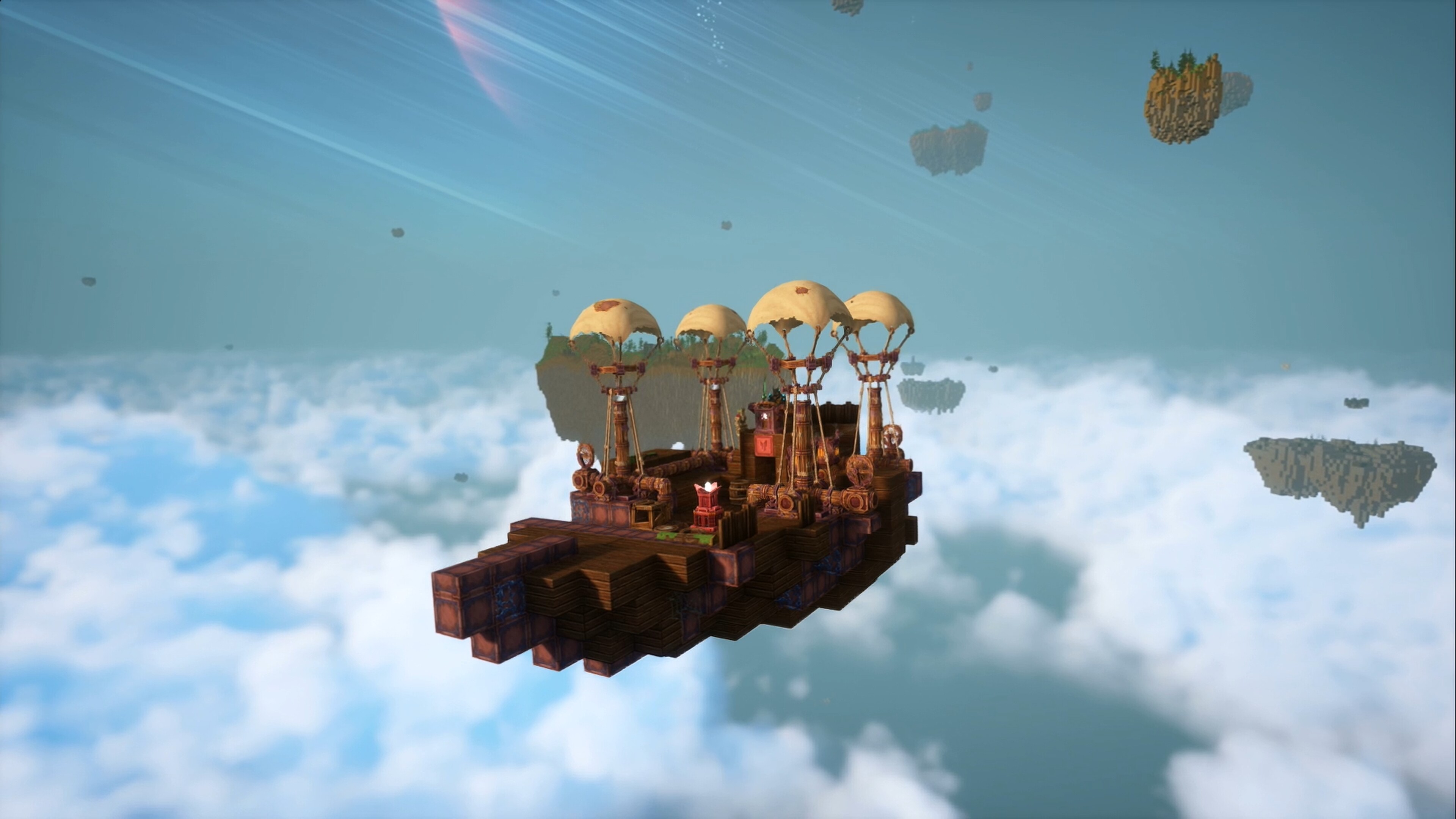 An airship in the clouds