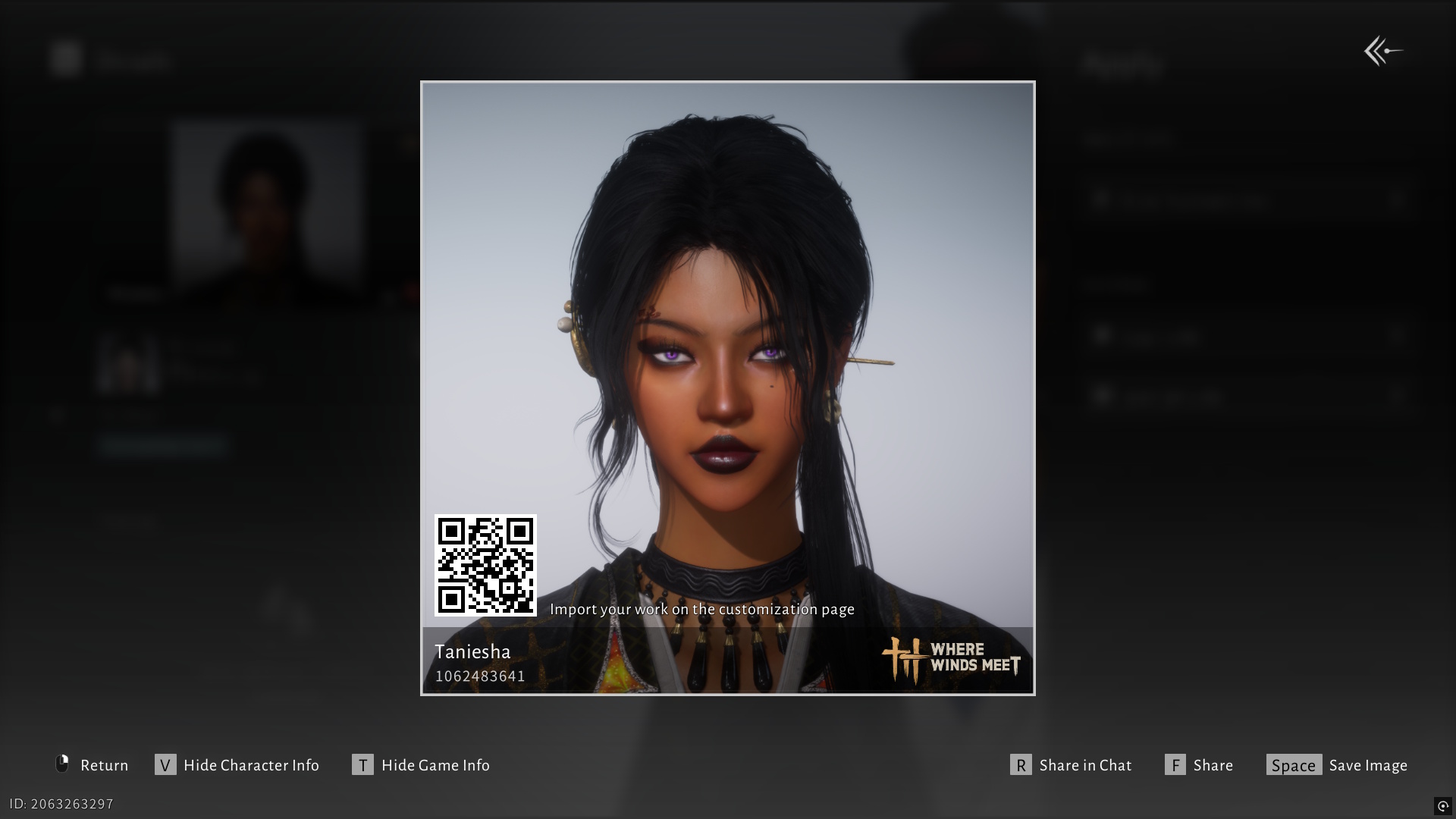 Where Winds Meet character customization codes