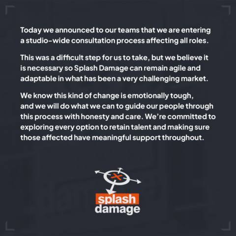 2 months after being acquired by private equity, Splash Damage is making major layoffs so it can ‘remain agile,’ even though it hasn’t released a game since 2020