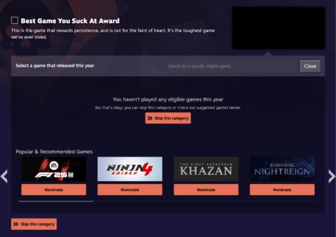 2025 Steam Awards nominations are open, and I wonder if Valve’s wonky personalized suggestions will affect the results—you’ll know they did if Bongo Cat gets nominated in the ‘story-rich’ category
