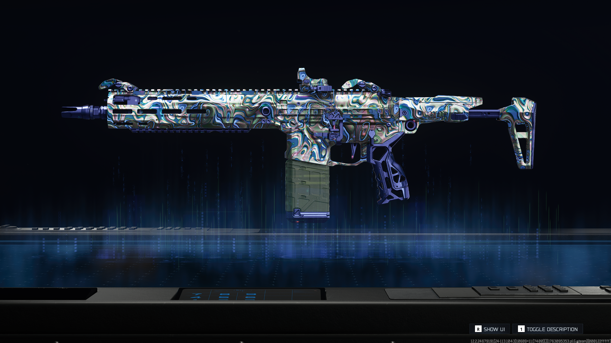 Black Ops 7 Mastery Camos: The Chroma Flux camo on the M15 MOD 0 assault rifle.