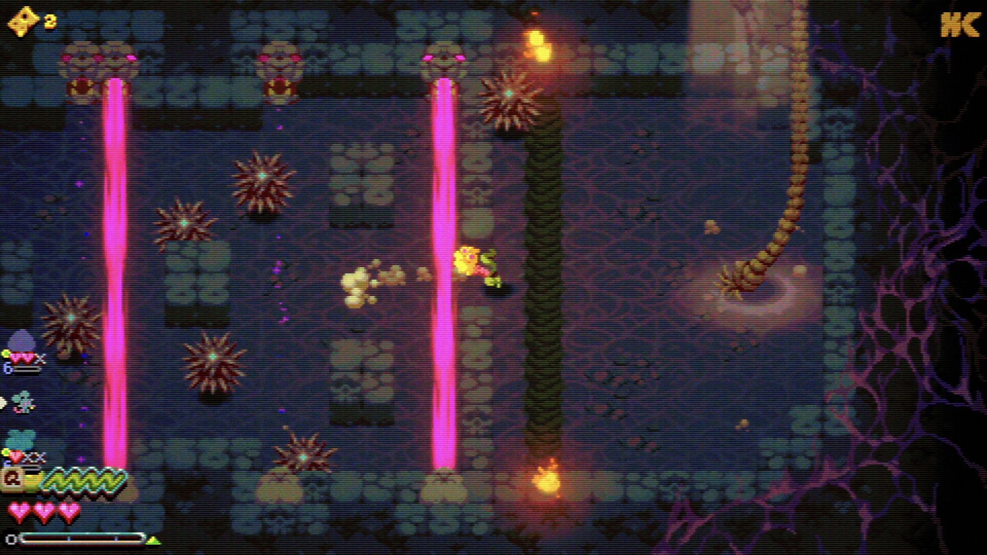 Dodging past traps in Morsels.