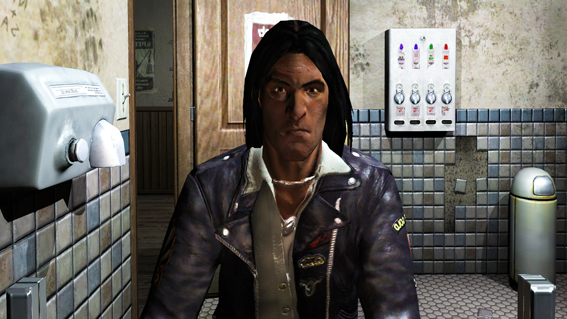 FPS game Prey's hero staring into the mirror