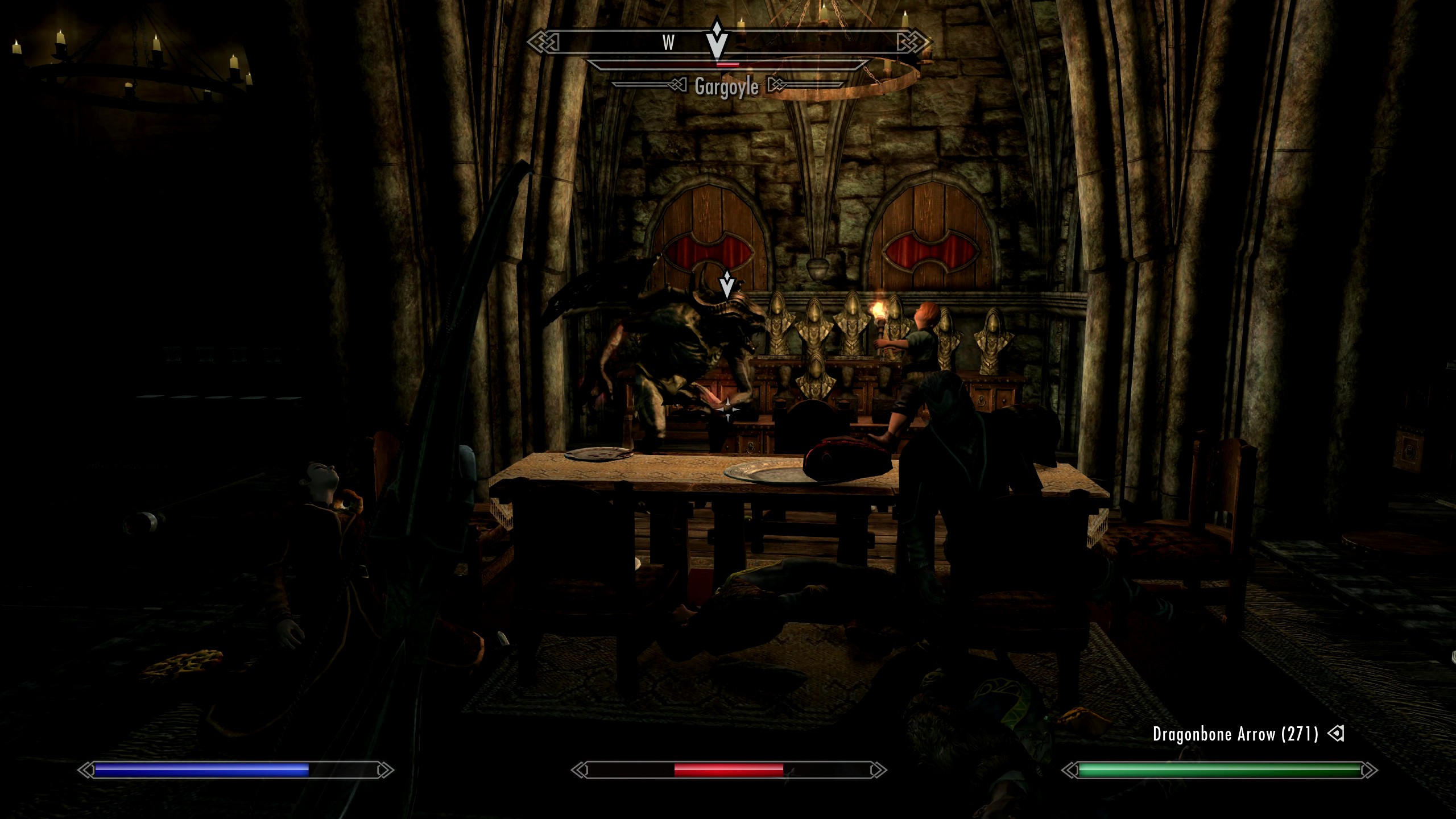 Rufus gets yeeted by a gargoyle.