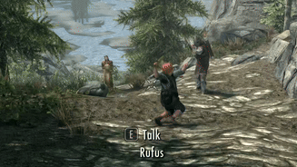 Rufus falls flat on his first and does a sort of cartwheel while attacking a guard.