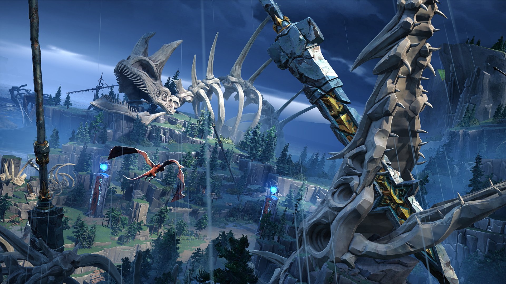 The skeletons of dead dragons