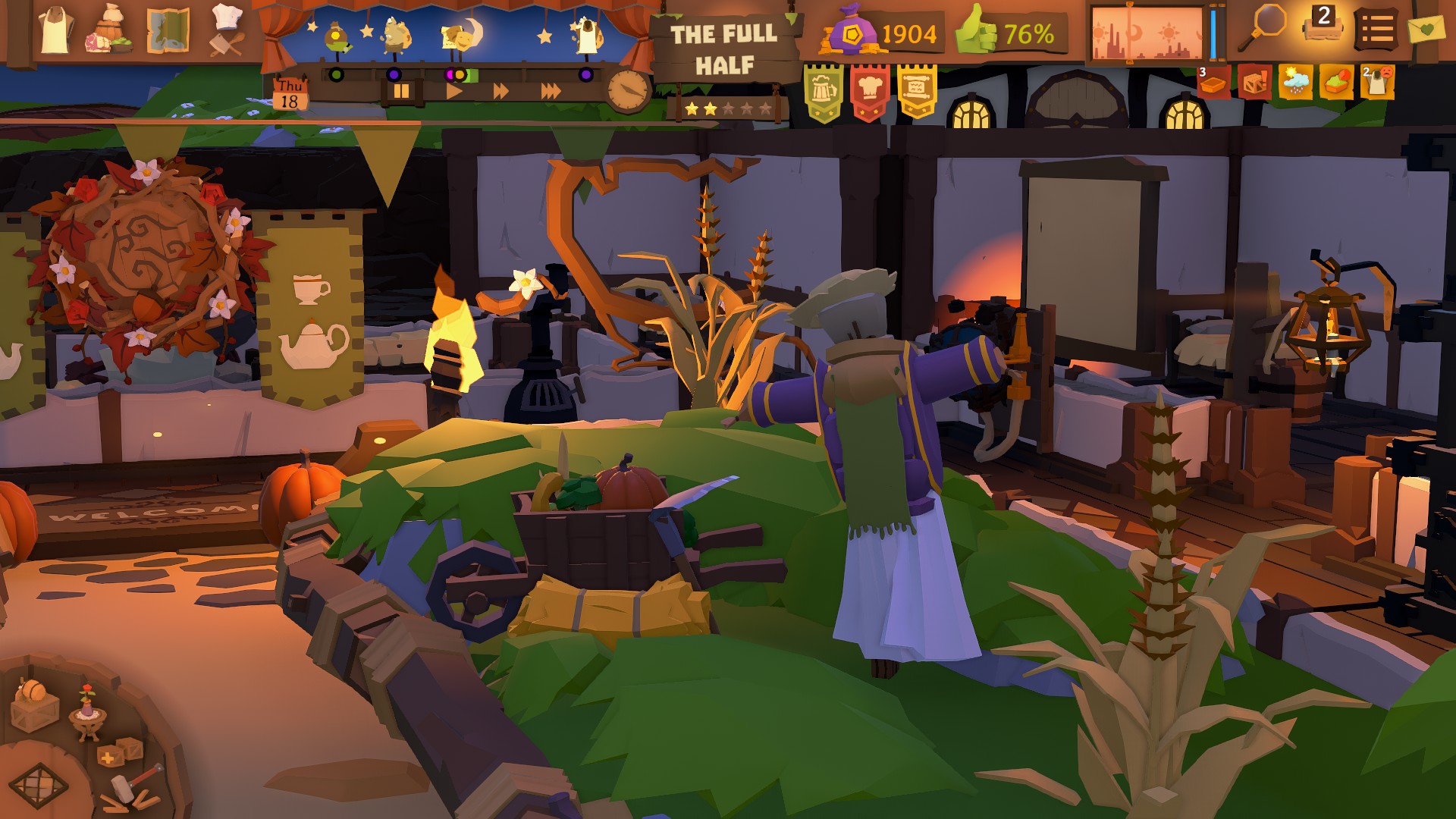 Various examples of furnishings made within Tavern Keeper's decor editor.