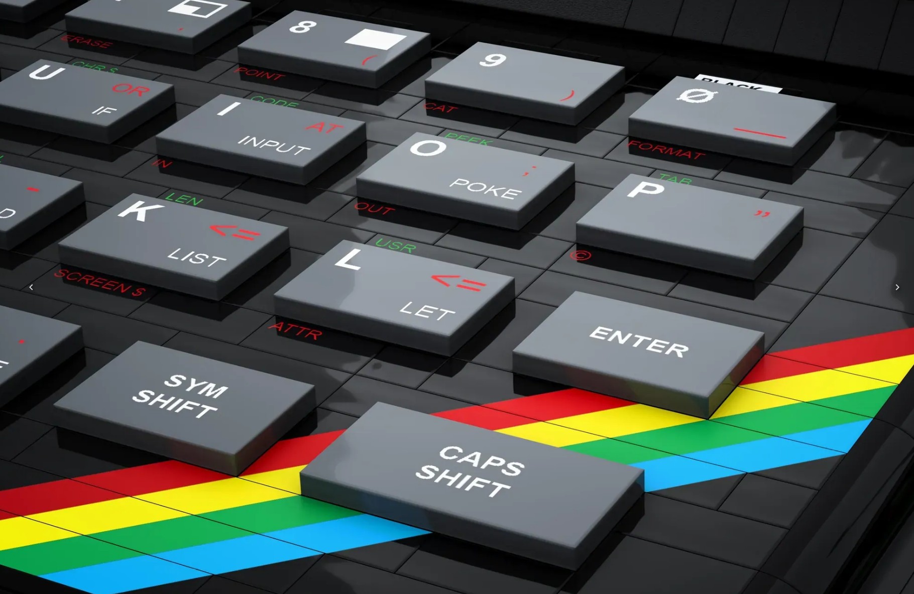 The ZX Spectrum lego model with extra monitor and figure