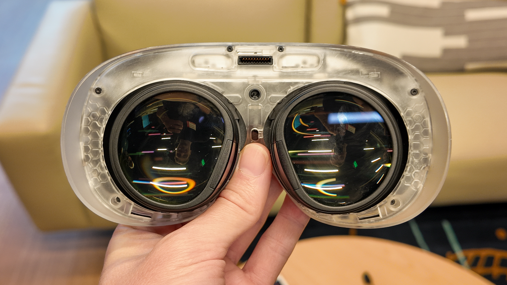 Hands-on with Valve's new VR headset, the Steam Frame, during an interview at Valve HQ in Bellevue, Washington.