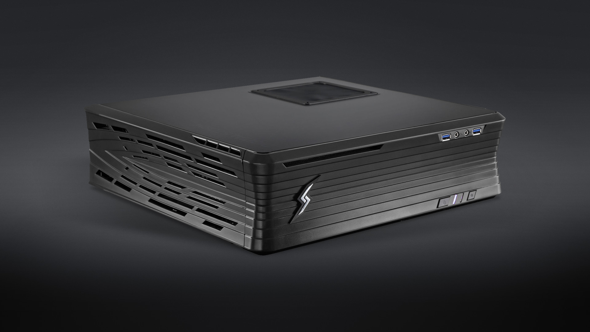 A promotional render of a 2015 Digital Storm Steam Machine gaming PC