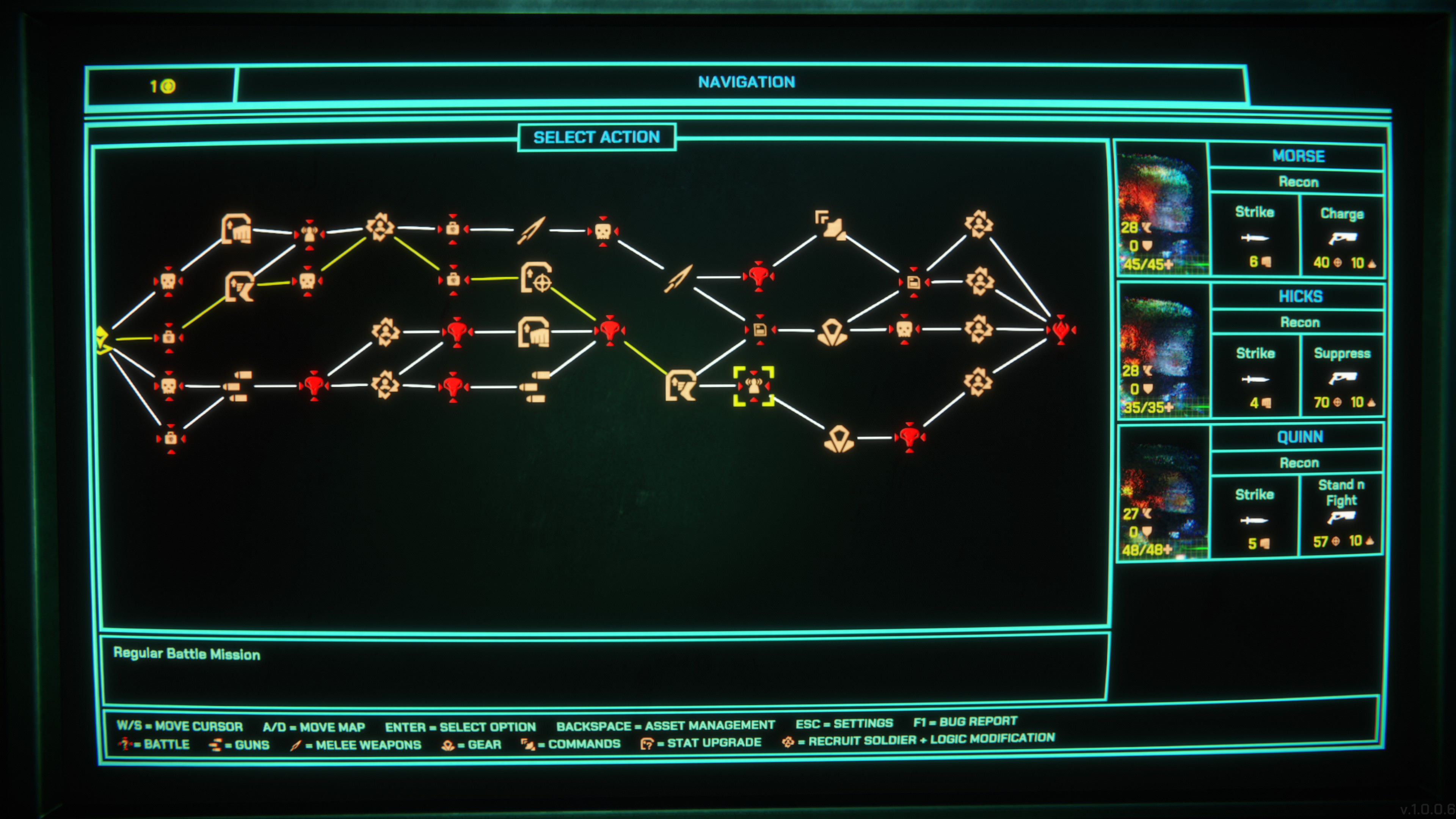 Xenopurge computer screen