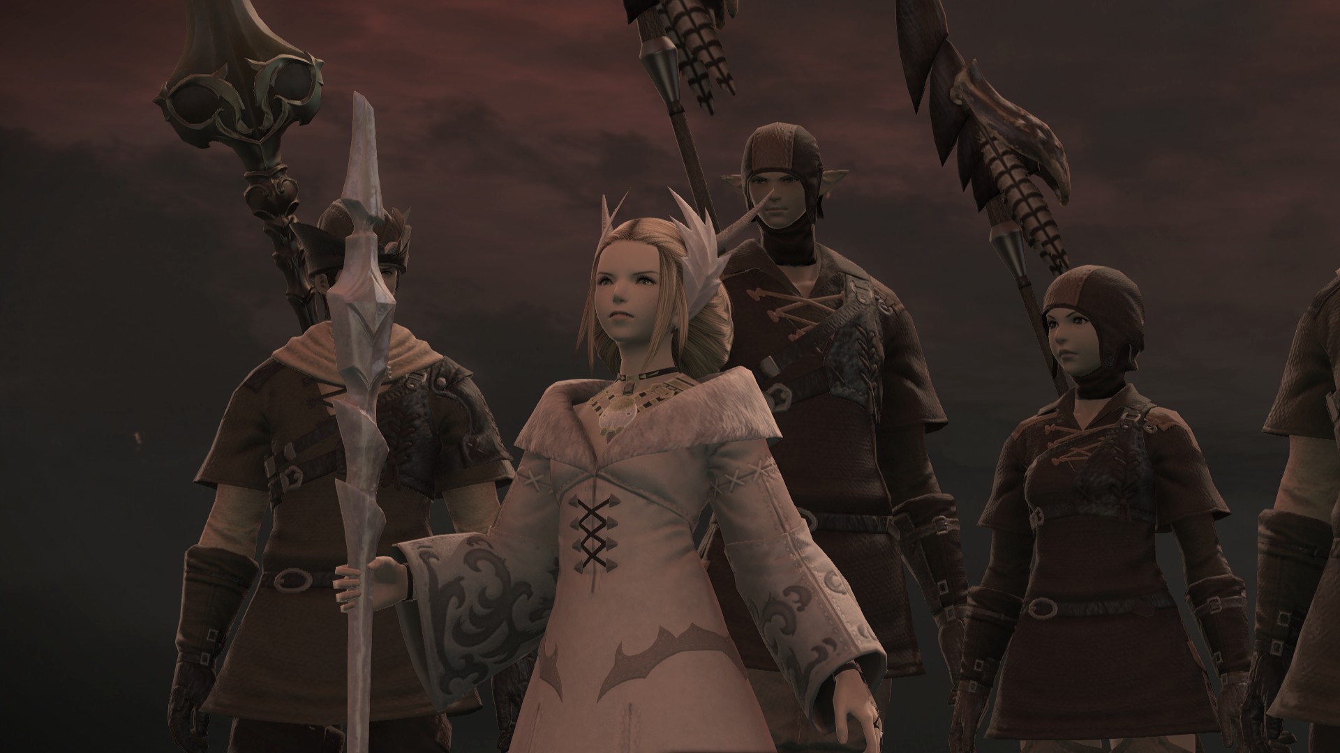 Kan-E-Senna from Final Fantasy XIV leading Gridanian forces into the battle against Bahamut and the Garleans