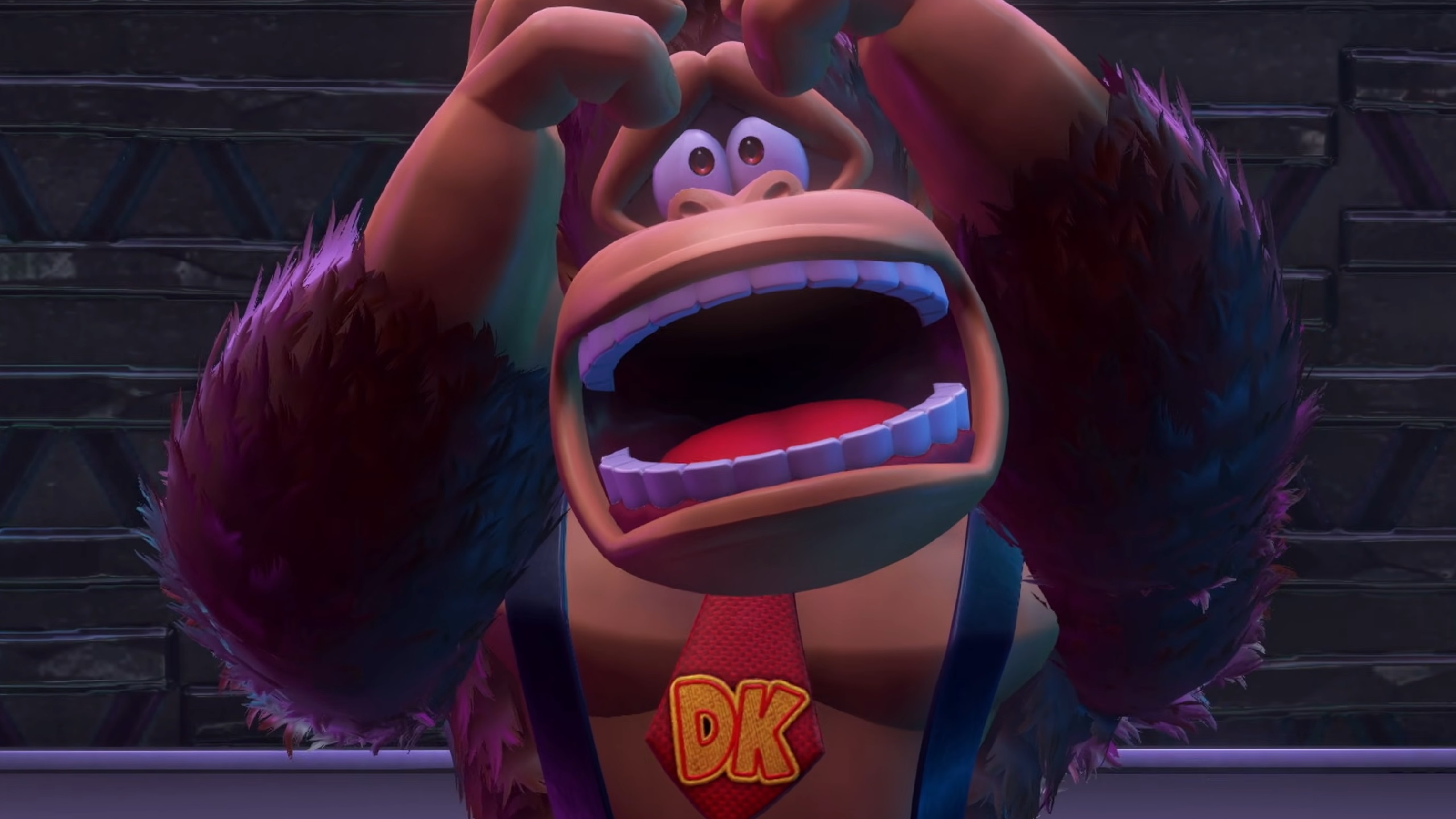 Image of new Donkey Kong looking distressed from a trailer.