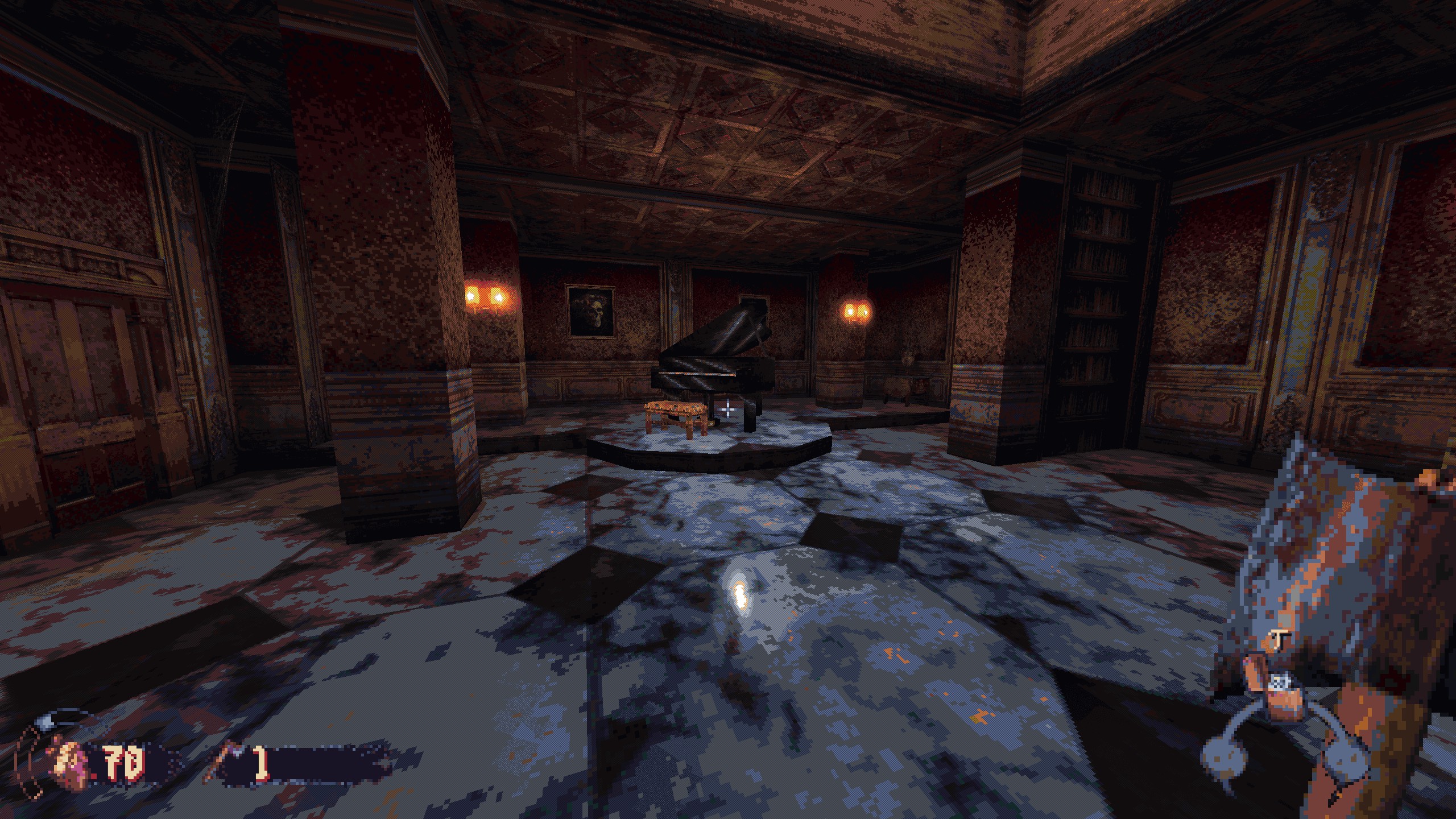 Piano sitting alone in empty room