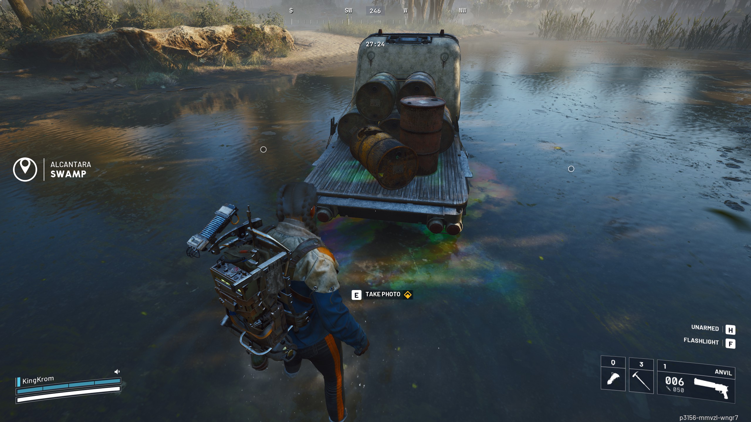 Arc Raiders A Toxic Trail - Taking a photo of the truck