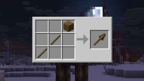 How to craft and use a spear in Minecraft