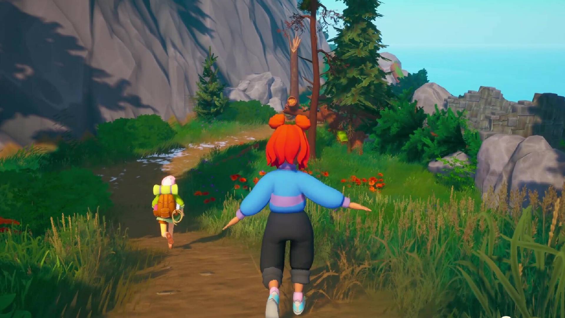 Character wandering around the grass in Out and About