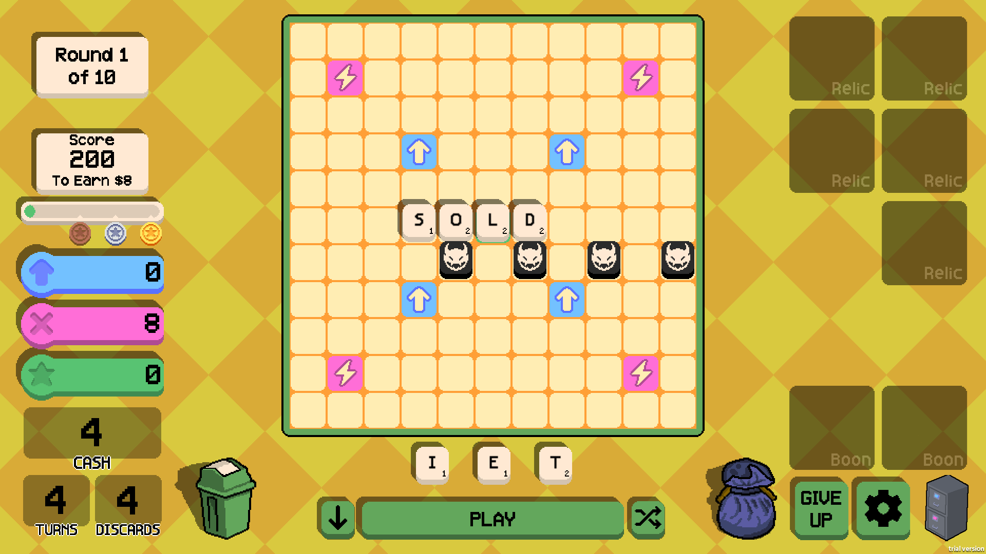 Spelling a word in OMG Words.