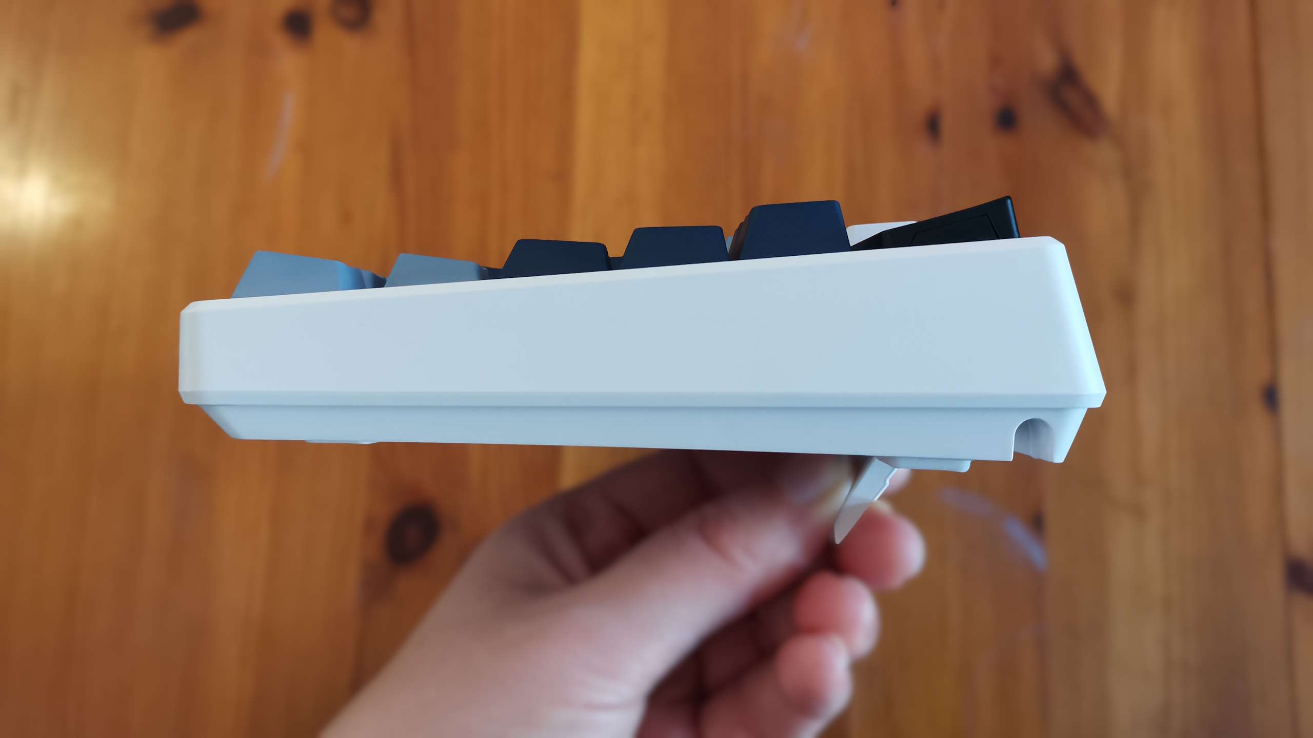 MSI Forge GK600 TKL gaming keyboard on a desk.