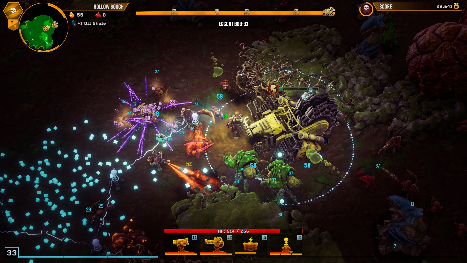 Accompanying the drill in an Escort Duty mission in Deep Rock Galactic: Survivor.