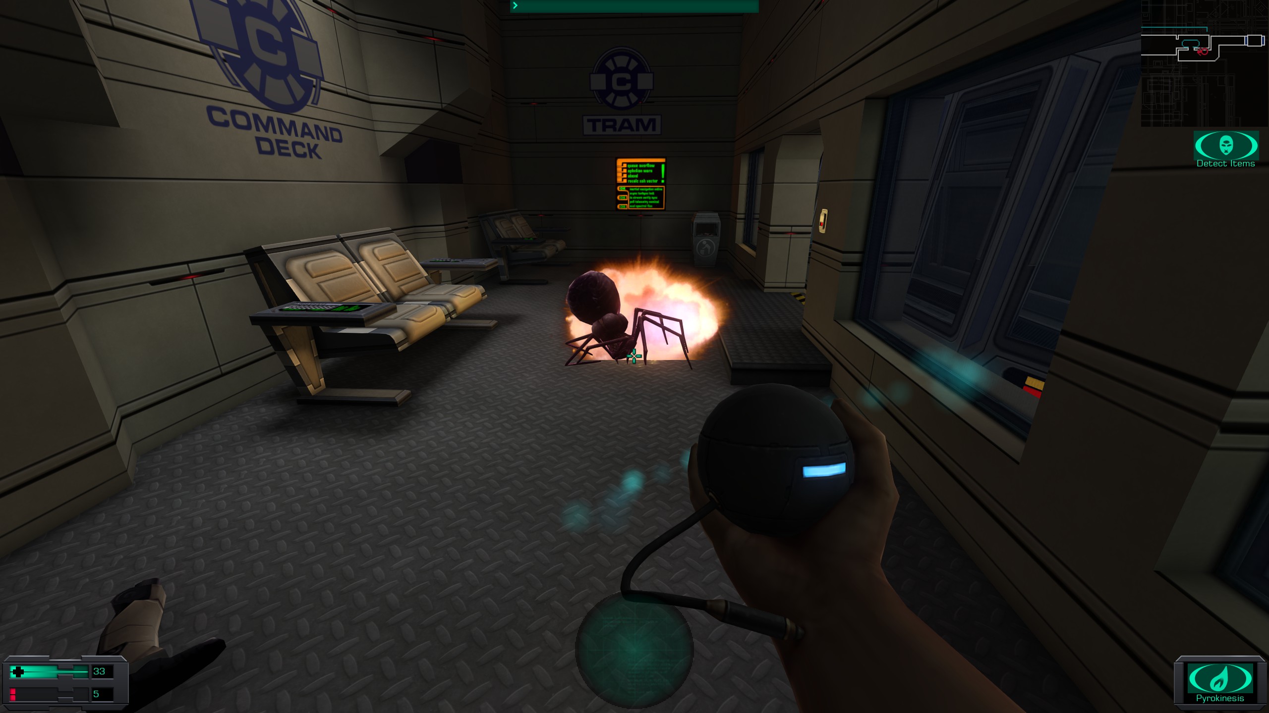 Firing pyrokinesis at a spider.