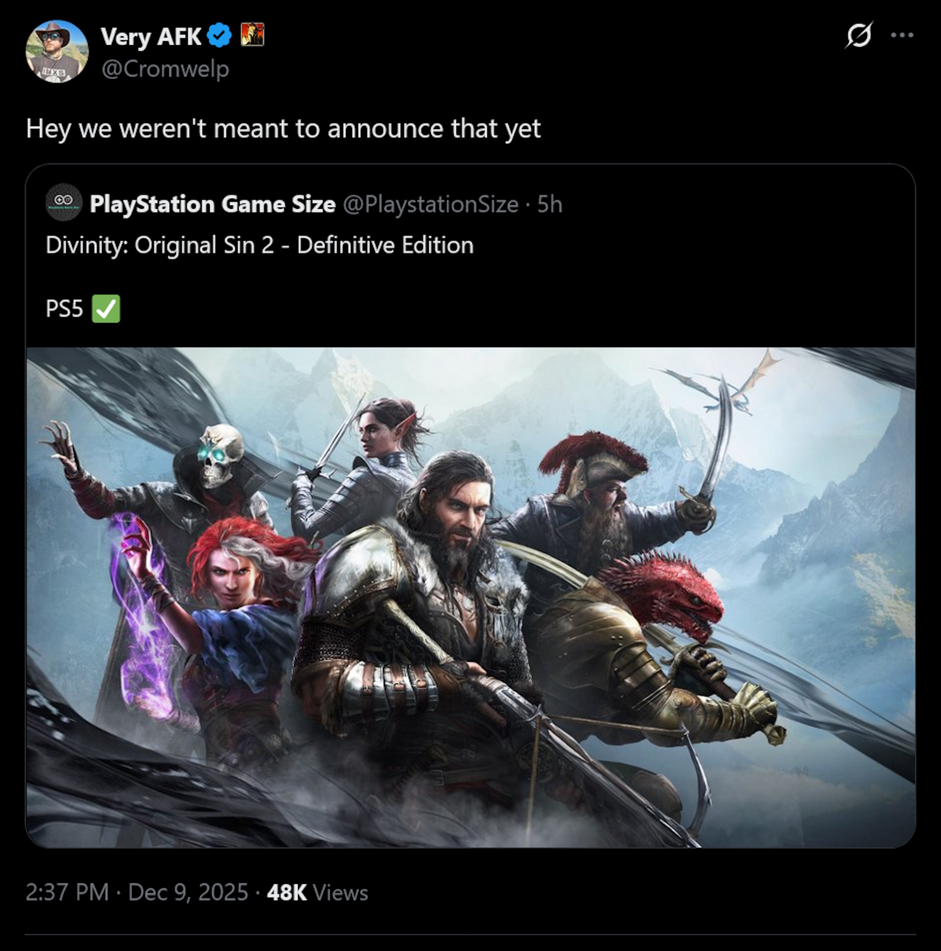 Hey we weren't meant to announce that yet