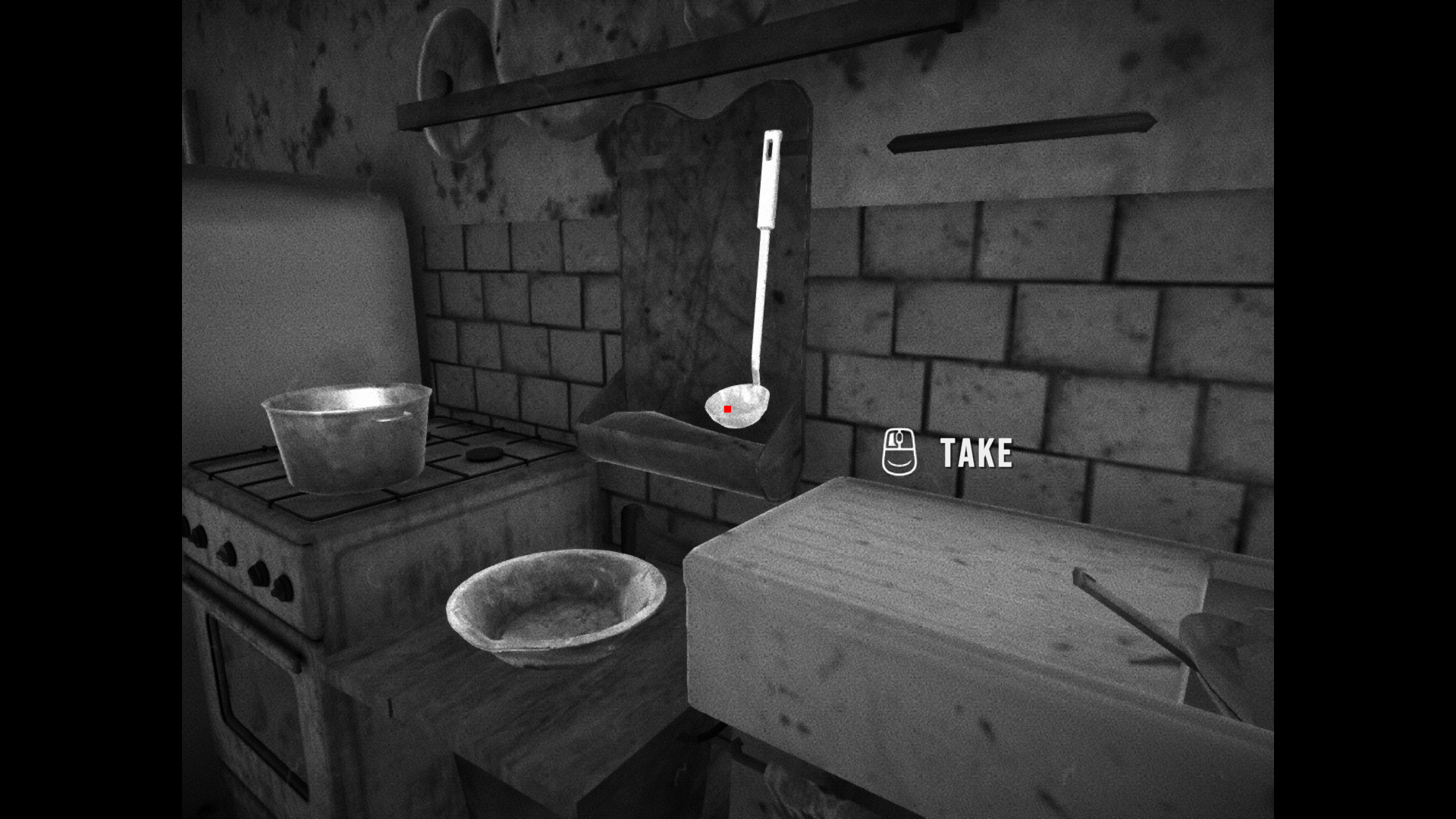 A screenshot of a ladle being used by the player in Horses.