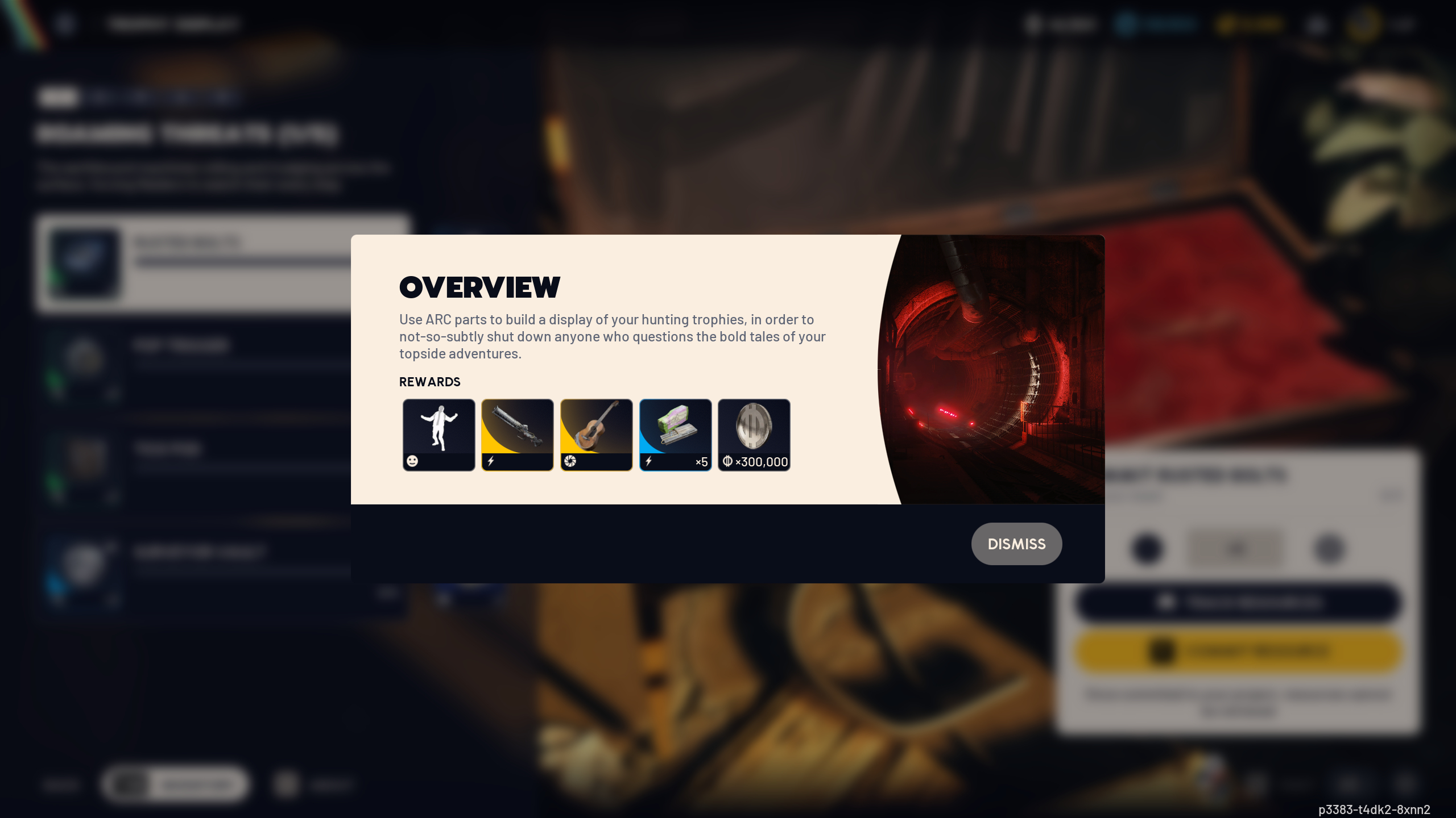 Arc Raiders Trophy Display: The overview screen for the project, showing all the completion rewards.