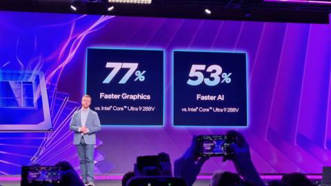 A presentation slide at Intel's Panther Lake reveal at CES 2026