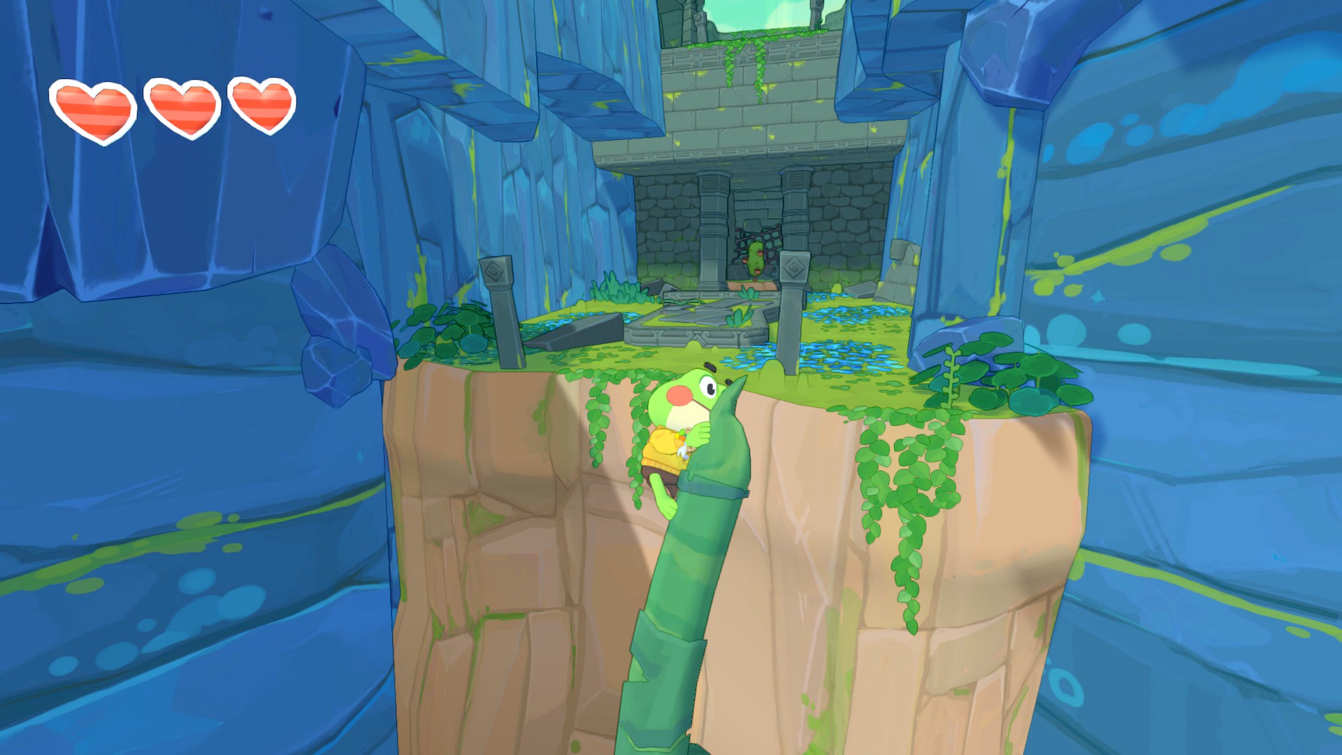 Climbing a vine in Big Hops.