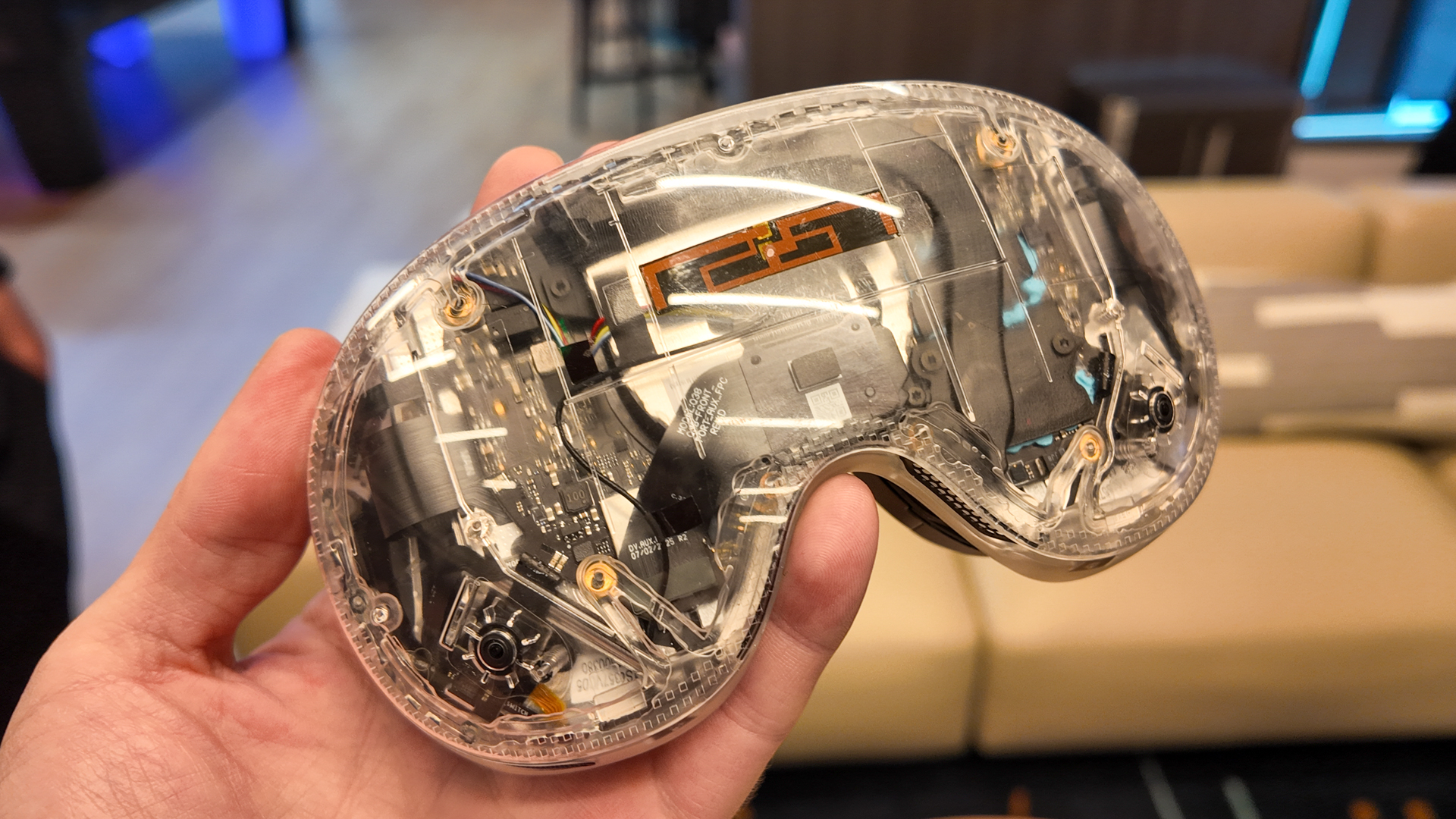 Hands-on with Valve's new VR headset, the Steam Frame, during an interview at Valve HQ in Bellevue, Washington.